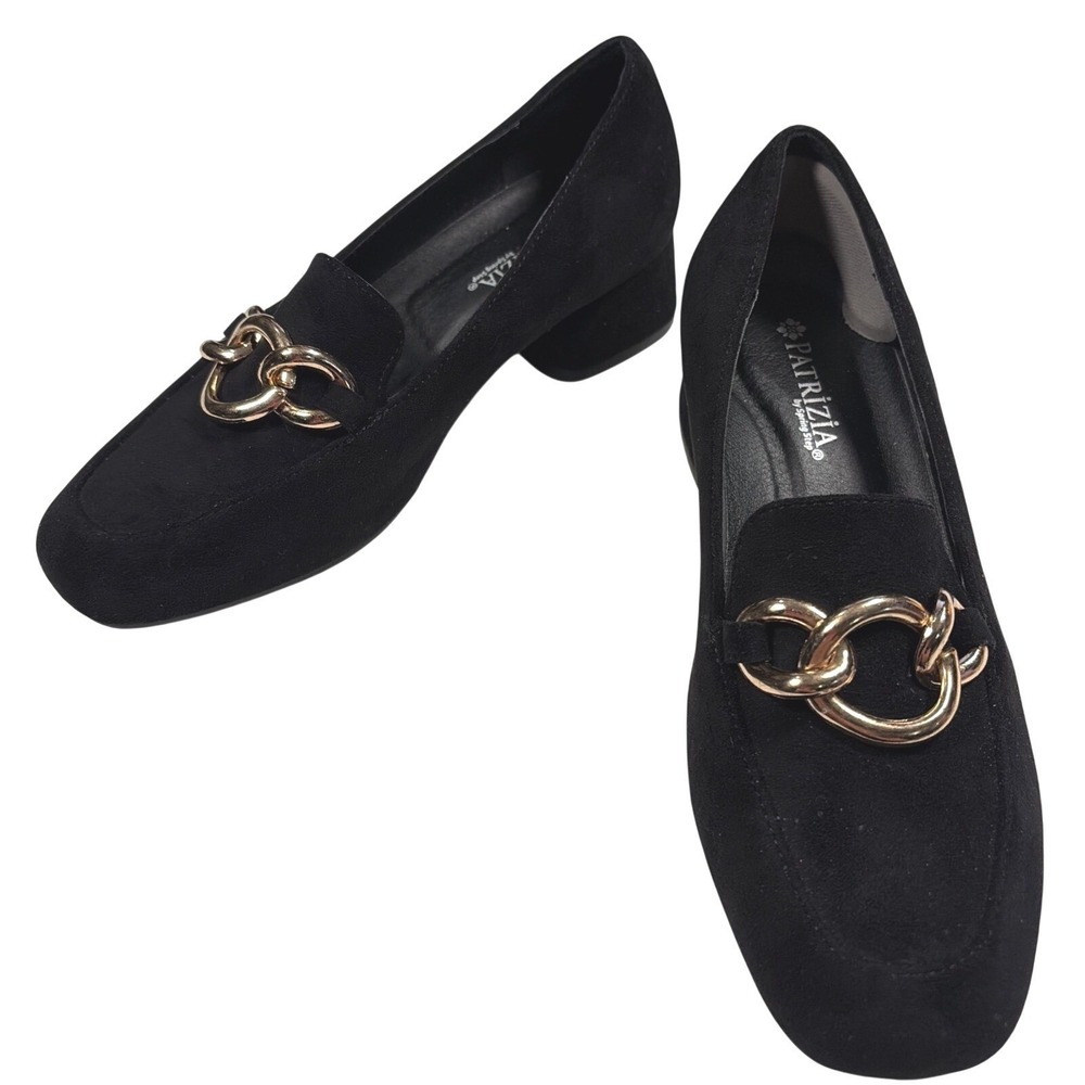 Patrizia‎ by Spring Step Grandloaf loafers shoes Women 8/38 Black Gold Accent
